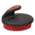 Weaver Equine Palm-Held Fine Curry with Small Rubber Bristles, Red/Black - color: Red/Black