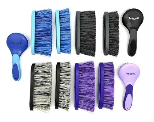 Large Horse Grooming Dandy Brush (Grey - Short Bristles) - color: Grey - Short Bristles