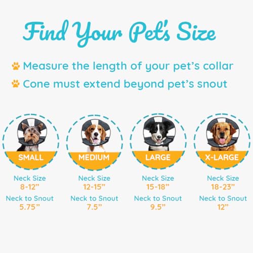 ZenPet Recovery Cone E-Collar for Dogs & Cats – Soft, Comfortable, Safe & Stress-Free Healing After Surgery, Adjustable Design, Secure Custom Fit (Large) - size: Large
