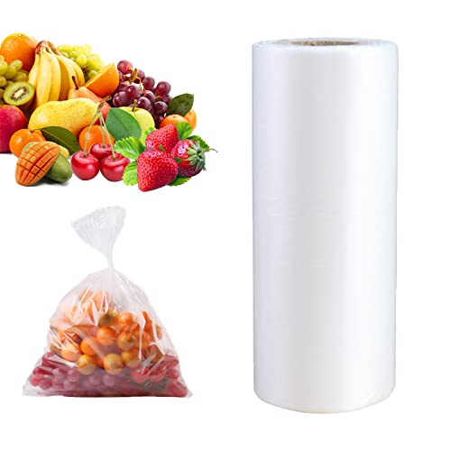 SJPACK Plastic Produce Bag, Clear Food Storage Bags for Fruits, Vegetables, 12 X 20 Inches on a Roll, 350 Bags/Roll - color: 12"x20"/1 roll