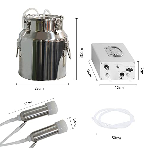 14L Cow Milking Machine,13200mAh Rechargeable & Portable Milker,304 Food Grade Bucket with Automatical Vacuum Pulsation for Cows - size: 14L Cow