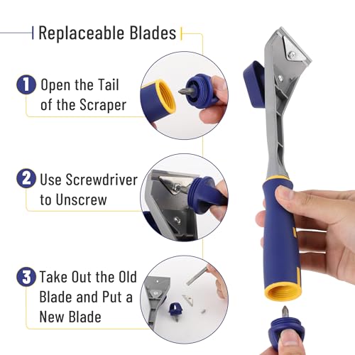 Bates- Carbide Scraper, 2.5", Double-Edged Tungsten Steel Blade, Paint Scraper Tool - size: 2.5 Inch 1 Pack