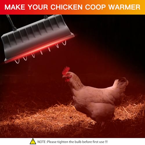 Chicken Coop Heater Lamp 250W Winter Hanging Heat Lamp for Chickens Incubators Temperature Adjustable Chicken Brooder Heating Heaters for Dog Kennel Poultry House