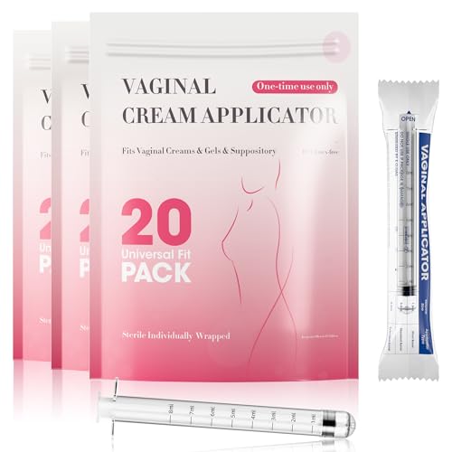 Disposable Vaginal Cream Applicators – 8ml Lube Injector Syringes with Smooth Tip, Dosage Markings, Fits Most Lubricants Creams Gels, Sterilized Individually Wrapped, Pack of 60
