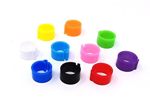 Honbay 200pcs Mix Color 8mm Foot Ring Bands Bird Clip on Leg Rings for Pigeon Dove Chicks Bantam Quail Lovebirds Finch Small Poultry Chicken