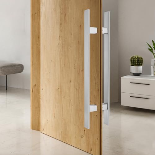 23 Inches Long 304 Stainless Steel Door Handle, Brushed Process Heavy-Duty Commercial Modern Door Pull Handle, for Doors with a Thickness of 12 mm, Sliver