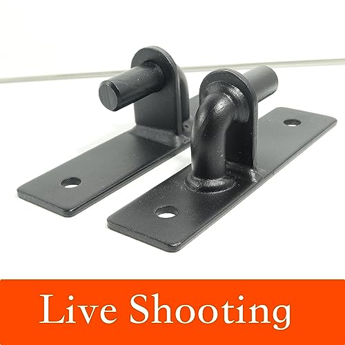 Wall Mount Gate Hinge, Sturdy Fence Gate Hinges Fence Post Chain Link Gate Hinge. 2 Pack Black Sturdy Wall Mount Gate Hinges with 5/8 Hinge Pin - color: Black（2）