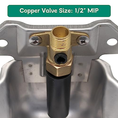 Automatic Goat Sheep Waterer Bowl with Copper Touch Valve,Stainless Steel | No Spill Livestock Water Trough for Goat,Sheep,Pig , Farm Water Drinking Equipment - color: SILVER