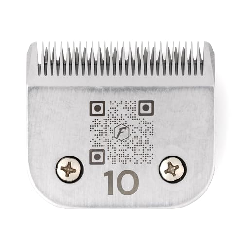 Fresh 10 Dog Grooming Blade, 1/16" (1.5mm) Cut, Fits Andis, Oster, Wahl A5 Detachable Clippers, High-Carbon Steel with Chrome Coating, Sharp & Durable Blade for at-Home or Professional Pet Grooming - size: 10