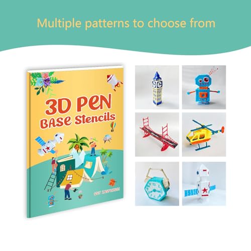3D Printer Drawing Molds Paper Stencils for 3D Printing Pen,Reusable Graffiti Template,3D Pen Paper Stencils,22 Sheets 44 Patterns with PVC Transparent Board.(Small) - size: Small