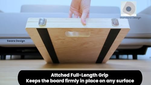 Swara 12.6″ Wooden Slant Board for Calf Stretching & Exercise (Board only) | Adjustable Eucalyptus Incline Board for Squats, Calf Stretching, Ankle Mobility & Physical Therapy; Foldable, 400lb Capacity - size: 12.6 Inch