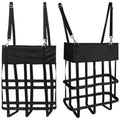 Box Fan Bag for Horse Stall – Heavy Duty Nylon Hanging Fan Holder for 20" x 20" Box Fans, Mesh Ventilated Cover with Snap Strap Hangers for Barn, Stable, Trailer, Farm, Livestock (2 Pack) (Black)
