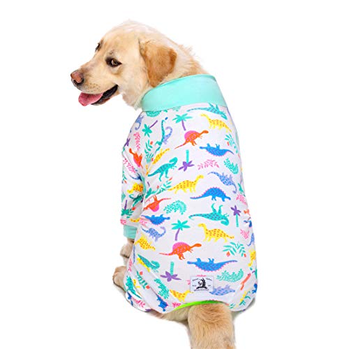 Dog Surgery Recovery Suit Female Male for Dogs After Surgery Medium Large Dogs Onesie Dog Pajamas Pjs Clothes (White, 28 (Chest 26.77 in | Backlength 18.11)) - color: White, size: 28 (Chest 26.77 in | Backlength 18.11)