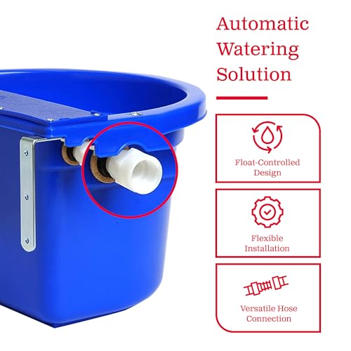 Little Giant FW16BLUE 4 Gallon Capacity Automatic Float Controlled Waterer Animal Horse & Cattle Livestock Water Trough, Blue (4 Pack)