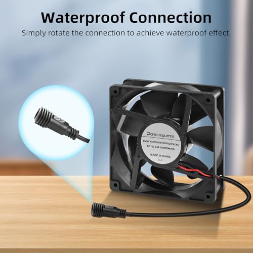 120mm IP68 Waterproof Dual Ball 3500RPM Fan with Stepless Speed Controller | 4.72inch Superior Waterproof Sealed Industrial Ventilation & Exhaust Fan for Chicken Coops, Greenhouses and RV Refrigerators - size: 120x25mm