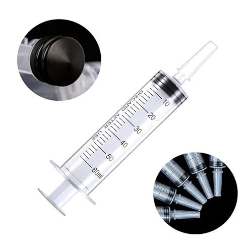 4 Pack 60ml Syringe for Liquid Without Needle,Syringe with Cap,Individually Wrapped,Measurement for Scientific Labs,Measuring Liquids,Pet Feeding,Oil or Glue Applicator (A 4 Pack 60ml) Straight Mouth - size: A 4 Pack 60ml