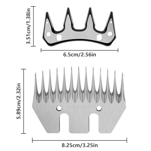 2Pcs Shearing Cutting Blade, 13 Tooth Sheep Shear Part, Stainless Steel Sheep Clipper Blade, Versatile Shearing Replacement Blades for Grooming Thick Coat Animals