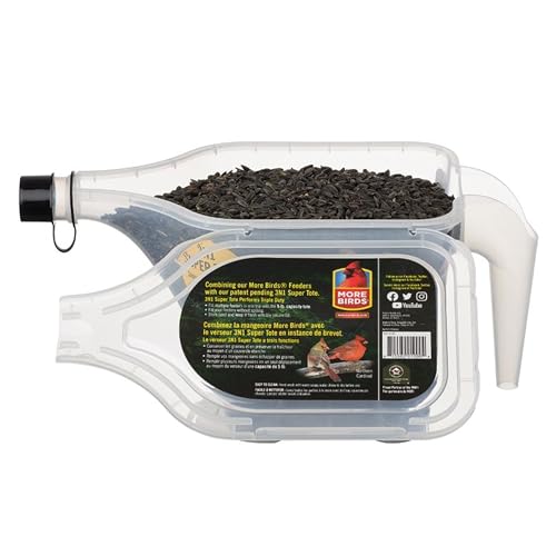 More Birds 3-in-1 Super Tote, 5 lb Capacity Container | Easy Grip Handle & Stackable Design, Portable Seed Holder & Dispenser for Backyard Birding and Wildlife, 100-SF-TOTE - size: 5 lb.