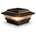 Classy Caps 4x4 Aluminum Imperial Solar Post Cap - Fits 3.5"x3.5" & 4"x4" Deck & Fence Posts - Bronze Cast Aluminum - Warm/Cool Light Color Modes - color: Bronze, size: 3.5x3.5 | 4x4