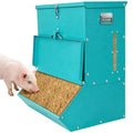 2 Door Pig Feeder, Hog Feeder, Metal Piglet Feeder Suitable | Heavy Duty Galvanized Steel Livestock Feeder, Pig Trough Feeder for Pig Farms, Agricultural Operations & Pig Pens - size: 3.7 Bushel