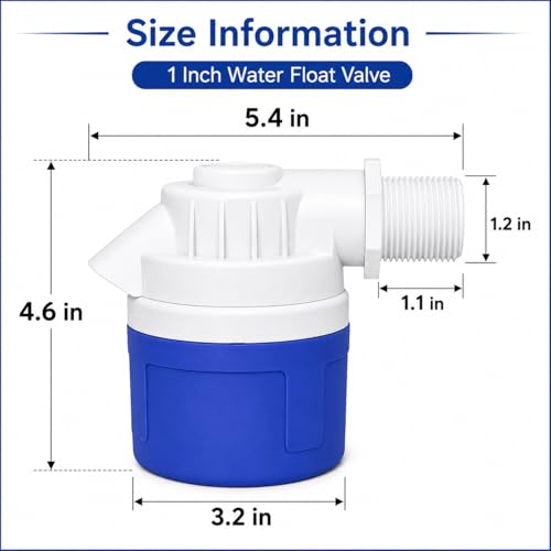 1 Inch NPT Threaded Side Inlet Automatic Water Float Valve (1'') | Automatic Water Level Control, Shut Off Valves, For Water Tank, Pool, Livestock Troughs - size: 1''