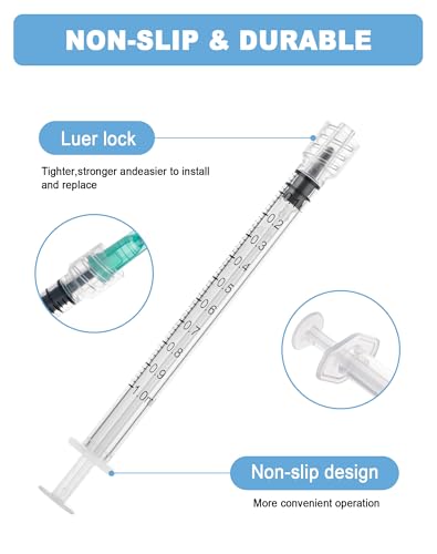 1mL Syringes without Needle, Sterile, Individually Wrapped | Luer Lock Syringe with Cap, Accurate Liquid Measurement for Lab Use and Home Care, 10 Pack - style: 1ML