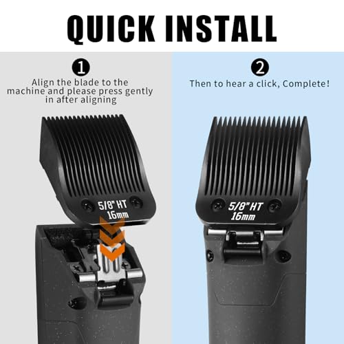 3 Pack 5/8HT Detachable Dog Grooming Steel Blades,Compatible with Andis,Oster A5,Wahl KM-10 Series,Cut Length 5/8" 16MM （Black） - size: 5/8HT-16mm 3 Pack
