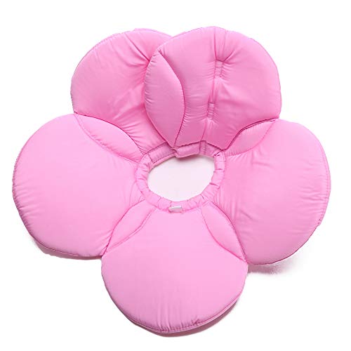 Dog Collar, Pet Cone E-Collar Flower Soft Elizabethan Waterproof Grooming Recovery Protecive Adjustable Collar for Puppy Small Medium Dogs (L Neck:13-15in, Pink) - color: Pink, size: L Neck:13-15in