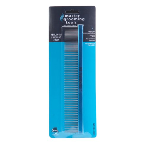 Master Grooming Tools Aluminum Finishing Comb — Versatile Combs for Grooming Dogs, 10", Black - size: 10 "