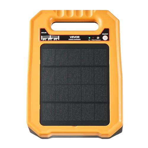 VEVOR Solar Fence Charger, 0.3J 8 kV Solar Powered Fence Charger, Weather-Resistant Electric Fence Energizer Kit, 7 Days Runtime, for Livestock, Poultry, Garden Protection - size: 0.3J