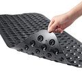 YINENN Bath and Shower Safety Mats 40x16 inch, Non Slip with Suction Cups for Bathroom Stall and Tub Floor, Extra Large and Machine Washable, Drain Holes Keep Bathtub Clean, Black - color: Black