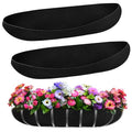 2PCS 36 Inch Window Box Liner Fabric Planter Basket Liner Trough Planter Insert Liner Black Hanging Flower Basket Liners Non-Woven Felt Plant Liner for Planters Fence Garden - Avoid Bird Nesting