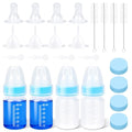 Puppy Kitten Nursing Bottle 2oz- Small Animal Feeding Kit with Nipples | Hand Feeding Supplies for Puppies, Kittens, Rabbits, Ferrets & Newborn Pets - color: SKY BLUE