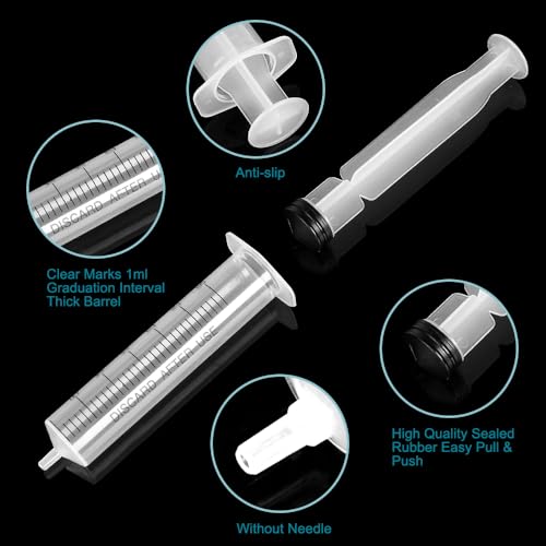 3 Pack Plastic 30ml Syringes with Cap, Sterile Syringe Individually Packaged for Labs, Liquid Measuring, Feeding Pets, Oil or Glue Applicator - style: 30ml
