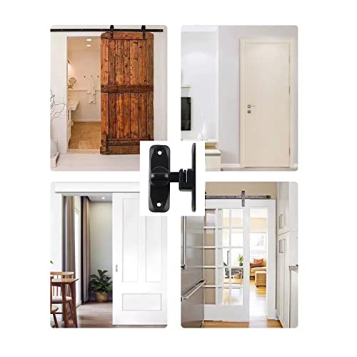 Flip Door Latch Black 180 Degree Heavy Duty Bar Gate Latches Safety Door Lock, Bold Thickened Anti-Rust Update Design (90-180Filp Door Latch)