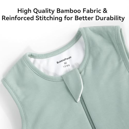 BubblePanda Rayon Made from Bamboo Sleep Sack with Feet 6-12 Months 2.5 Tog | Toddler Sleep Sacks with Legs, Soft Walker Sleeping Sack, Lightweight Baby Wearable Blanket, 2-Way Zipper, Sage, Small - color: Sage, size: S(6-12M)