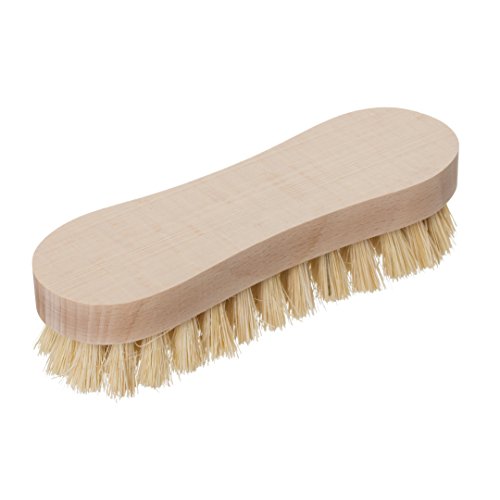 REDECKER Tampico Fiber Wooden Scrub Brush with Untreated Beechwood Handle, 6-1/2 inches Natural Bristles are Heat-Resistant and Retain Shape - Wooden Scrub Brushes for Cleaning
