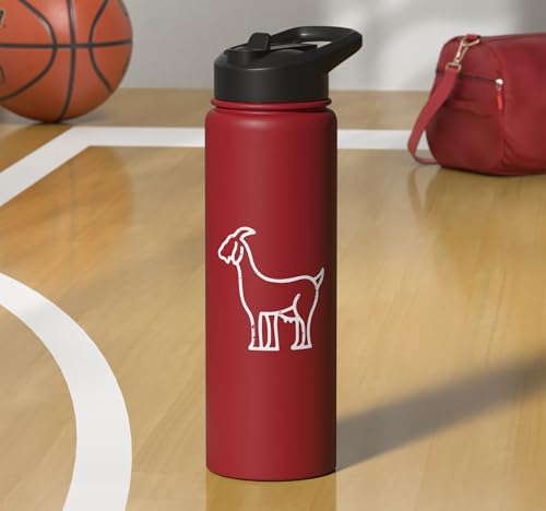 Goat Pocket Cute Farm Animal Boys Girls Kids Youth Women Men Stainless Steel Insulated Water Bottle - color: Red