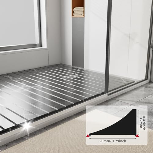 78 inch Shower Threshold Water Dam Barrier Water Stopper, Glass Shower Door Bottom Seal Strip, Silicone Rubber Kitchen Sink Splash Guard for Countertop, Bathtub, Bathroom（White） - color: White, style: 78 Inch