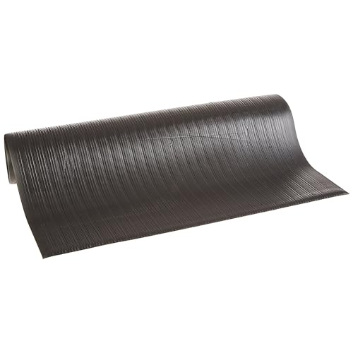 Bertech - AFRB38-3x5BLKBEV Anti Fatigue Floor Mat (Made in USA), 3 Feet Wide x 5 Feet Long x 3/8 Inches Thick, Ribbed Pattern Top, Black, Bevelled on All Four Sides, RoHS and REACH Compliant - size: 60"L x 36"W x 0.4"Th, style: Ribbed Pattern