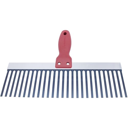 MARSHALLTOWN Scarifier, 12 Inch, Lightweight Steel, Plaster Tool | 1/4 x 3 Inch Flexible Blue Steel Tines, Soft Grip Handle, Scratch and Key Plaster Undercoat, Topcoat Bonds Tightly, 723 - size: 12 Inch