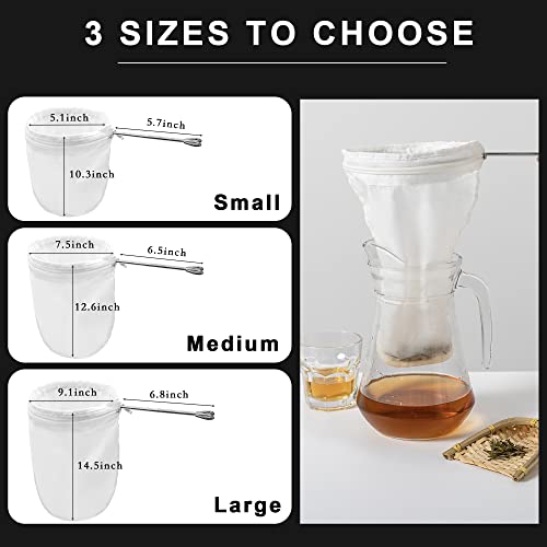 Ultra Fine Mesh Strainer Bag with Zipper,Food Grade Filter Bag,Strainers Fine Mesh with Reinforced Frame and Sturdy Handle,Nut Milk Bags,for Coffee,Milk,Oil,Juice（Mix） - size: Mix