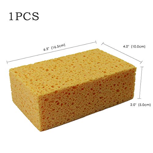 1 PCS x JK SP-T50 Large Sponge, Cleaning Sponges, Boat Bail Sponge, Handy Sponges, Cellulose Sponges, Natural Sponges, Commercial Sponges, Car Washing Sponge, Eco Friendly Sponge (6.5" x 4.0" x 2.0") - size: 6.5x4x2 Inch (Pack of 1)