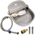 Automatic Cattle Waterer Stainless Steel Dog Water Bowl Outdoor & Indoor | Adjustable water level, Hanging With Garden Hose quick connect Mounting Screw, for sheep, ducks, pigs, horses, cows, chicken