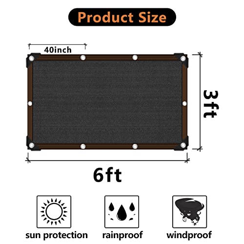 90% Shade Cloth -for Garden Plant,Resistant Shade Neting with Grommets Outdoor Sun Black Shades Cover Shading Antifreezing for Plant Pergola Patio Shade Mesh Tarp Greenhouse Chicken Coop - size: 3x6FT