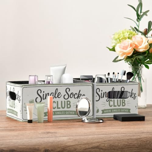 Storage Baskets Felt Foldable Storage Cube Shelf Bins Organizer Box for Kids Toys Office Bedroom Closet Babies Nursery 2-Pack (Single Socks Club) - color: Socks Club