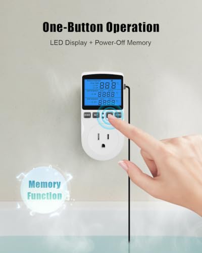 Immersion Water Heater 1500W Titanium Rod with Digital Controller Sensor | Corrosion Resistant Alloy, Precise Regulation, Overload Protection, Simple Setup, Durable Structure