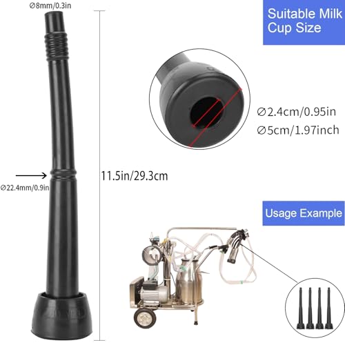 4 Pcs Milking Machine Liners,Black Milk Liner Soft Silicone Teat Cup Liners for Livestock Breeding Industry Cow Milking Machine