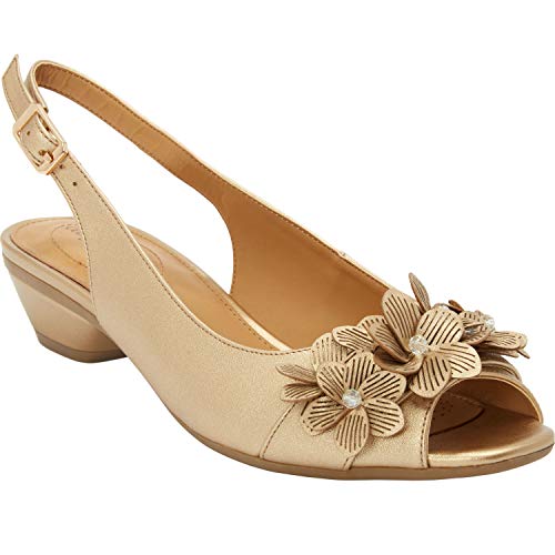 Comfortview Women's Wide Width The Rider Slingback - color: Gold, size: 9 X-Wide
