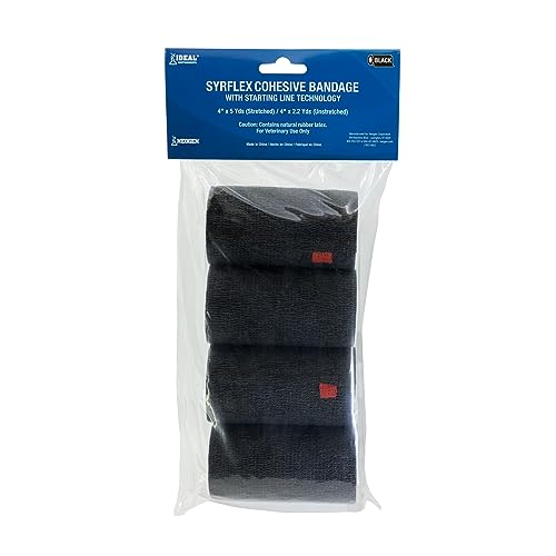 SyrFlex Cohesive Bandage 4” Black 4 pk - color: Black, style: Black